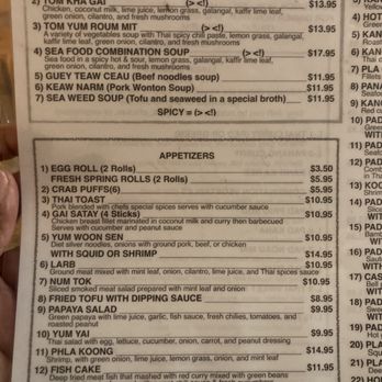 Bai Thong - Menu - Thai Near Me - Tucson, Arizona