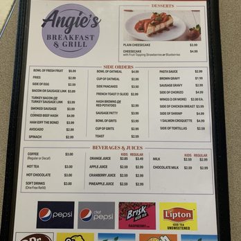 Angie’s Breakfast And Grill - Menu - Breakfast & Brunch Near Me - Merrillville, Indiana Angie’s Breakfast And Grill - Menu - Breakfast & Brunch Near Me - Merrillville, Indiana
