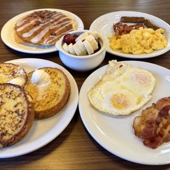 Denny's - French Toast Slam and Cinnamon Pancakes, including side order of fruit. - American Near Me - Kapolei, Hawaii