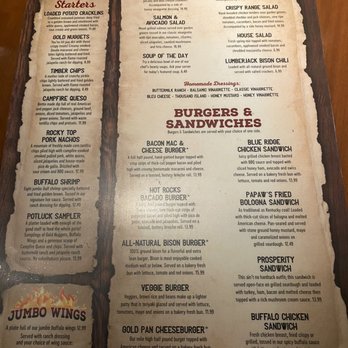 Timberwood Grill - Menu - Burgers Near Me - Pigeon Forge, Tennessee