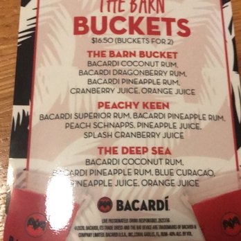 Rockaway River Barn - Bucket Cocktail Menu - New American Near Me - Rockaway, New Jersey Rockaway River Barn - Bucket Cocktail Menu - New American Near Me - Rockaway, New Jersey