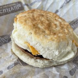 Egg, cheese and bologne biscuit