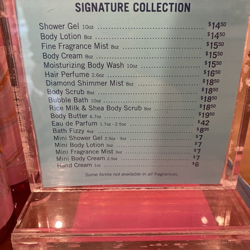 Bath & Body Works - October 2020 pricing - Cosmetics & Beauty Supply Near Me - Burnaby, British Columbia