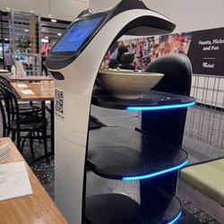 Laksa King Kitchen - Robotic Waiter that brought our food out (scared the crap out of us )