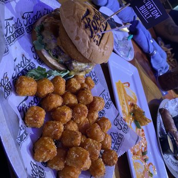 Ford's Garage Wesley Chapel - Bison Bacon burger with sweet potato tots - Burgers Near Me - Lutz, Florida