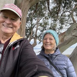 Happy times on trail, uphill to the ocean view, take it easy, go at your own pace.
