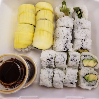 Wuri Sushi - $8.50 Veggie lunch combo! Fruit roll with mango on top, AAC roll, and avocado roll! So yummy and a steal of a price - Sushi Bars Near Me - Chesterfield, Michigan Wuri Sushi - $8.50 Veggie lunch combo! Fruit roll with mango on top, AAC roll, and avocado roll! So yummy and a steal of a price - Sushi Bars Near Me - Chesterfield, Michigan