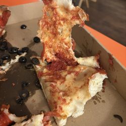 Pisa Pizza N Chick - Fake plastic cheese.