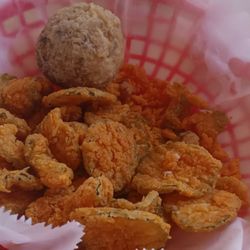 Baytown Seafood - Fried pickles and boudin ball