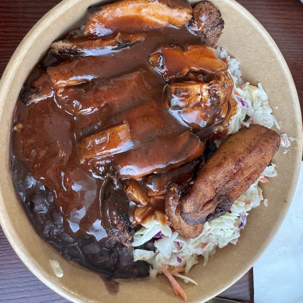 Bongos - It's the spicy chicken plate. Don't know the name but who cares? It's phenomena! - Cuban Near Me - Seattle, Washington Bongos - It's the spicy chicken plate. Don't know the name but who cares? It's phenomena! - Cuban Near Me - Seattle, Washington