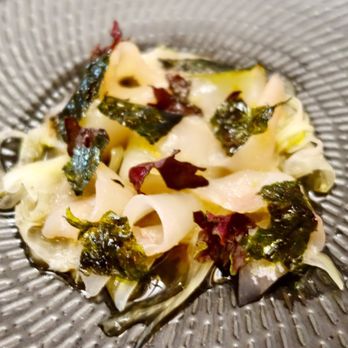 Stillwater - Small plate - local fish sashimi, yuzukosho, pickled fennel, kombu soy, toasted nori - $25 - Cafes Near Me - Launceston, TAS Stillwater - Small plate - local fish sashimi, yuzukosho, pickled fennel, kombu soy, toasted nori - $25 - Cafes Near Me - Launceston, TAS
