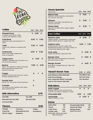 Menu photo 8 Kona Mountain Coffee Kailua-Kona, HI Menu photo 8 Kona Mountain Coffee Kailua-Kona, HI