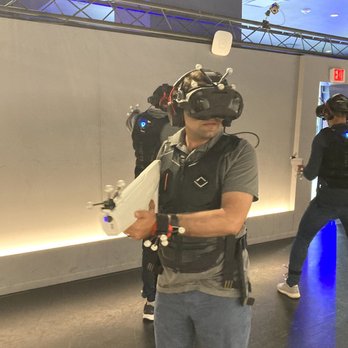 Sandbox VR - Me, all geared up, killing zombies - Virtual Reality Centers Near Me - Austin, Texas