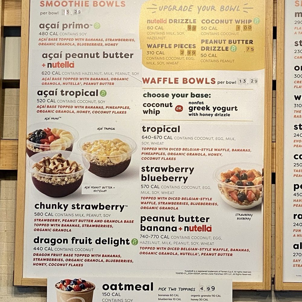 Jamba - Posted bowls menu on September 29, 2024 - Juice Bars & Smoothies Near Me - Palo Alto, California Jamba - Posted bowls menu on September 29, 2024 - Juice Bars & Smoothies Near Me - Palo Alto, California