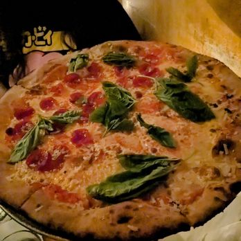 Lucali - pizza (half marg half pepperoni) - Pizza Near Me - Brooklyn, New York
