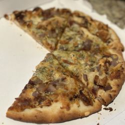 Trader Joe's - BBQ Chicken Pizza (frozen section. Bomb!!) IG: @ammysalamii