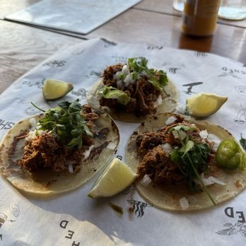 Shed - BARBACOA TACOS CHARRED & BRAISED BERETTA FARMS BEEF BRISKET CHIPOTLE CREMA, WHITE ONION & PICKLED JALAPENO MORITA CHILI - Fast Food Near Me - Tofino, British Columbia Shed - BARBACOA TACOS CHARRED & BRAISED BERETTA FARMS BEEF BRISKET CHIPOTLE CREMA, WHITE ONION & PICKLED JALAPENO MORITA CHILI - Fast Food Near Me - Tofino, British Columbia