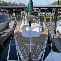 After Hours Marine - Sea Dek install on a 30' sailboat, no boat too big or too small to make your own canvas on.