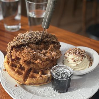 Screen Door Eastside - Praline Waffle Chicken & Waffles - 2 Piece - Southern Near Me - Portland, Oregon Screen Door Eastside - Praline Waffle Chicken & Waffles - 2 Piece - Southern Near Me - Portland, Oregon