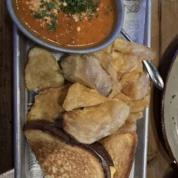 Chuck Lager America's Tavern - Grilled cheese/brisket with an amazing tomato soup!! - Bars Near Me - Wesley Chapel, Florida