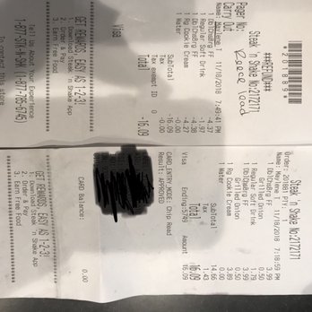 Steak ’n Shake - a receipt for a restaurant - Burgers Near Me - Smyrna, Tennessee Steak ’n Shake - a receipt for a restaurant - Burgers Near Me - Smyrna, Tennessee