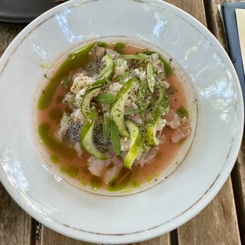 Lenoir - Red snapper crudo - New American Near Me - Austin, Texas