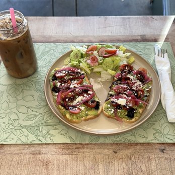 Cafe Anula - Avocado Toast w/ Iced Mocha - Breakfast & Brunch Near Me - Los Angeles, California