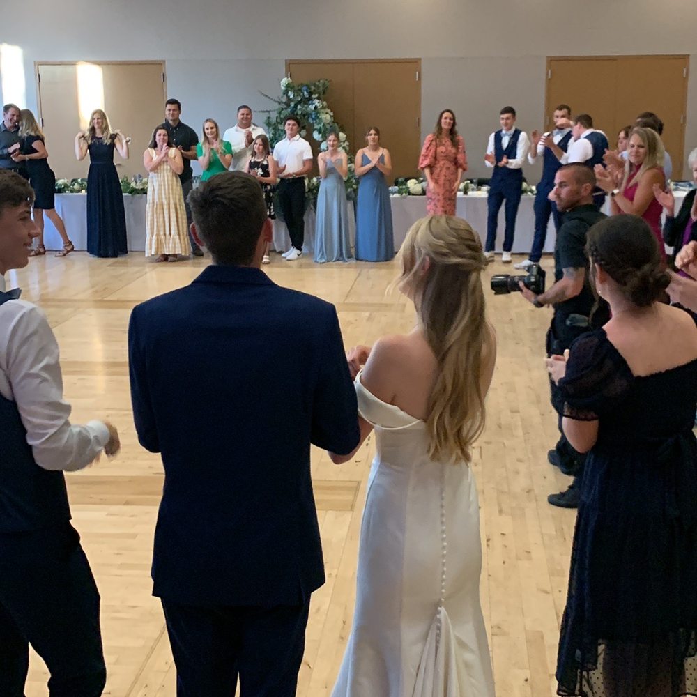 Brea Community Center - Banquet hall, wedding guests partaking in a Jolie poke dance lol fun times! - Venues & Event Spaces Near Me - Brea, California