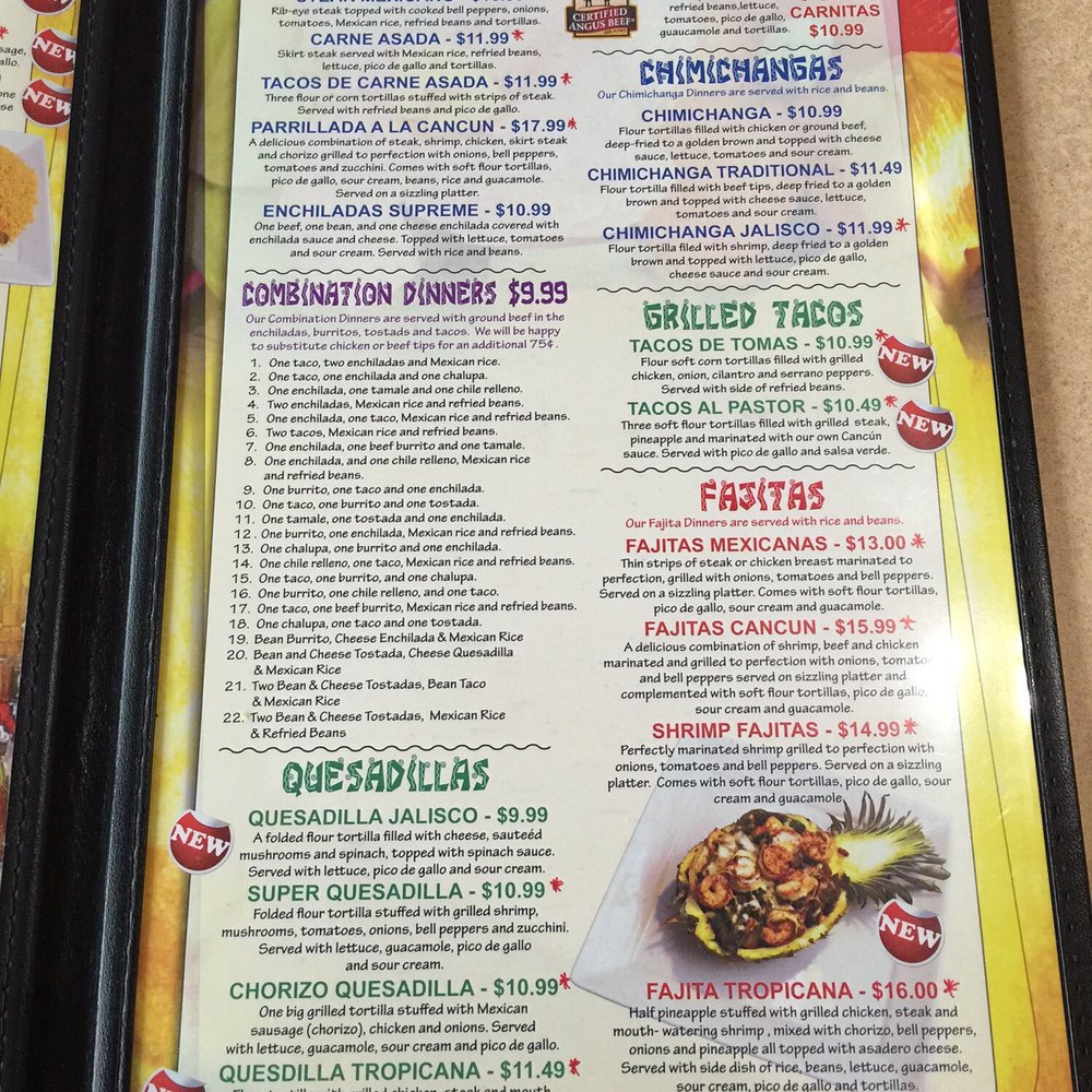 Cancun Mexican Restaurant - Menu - Mexican Near Me - Crescent Springs, Kentucky