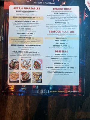 Menu photo 1 Oceanas Hideout Bar New Orleans, LA Menu photo 1 Oceanas Hideout Bar New Orleans, LA