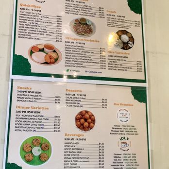 Idly Express - Mountain View - Menu oct 2024 - Indian Near Me - Mountain View, California