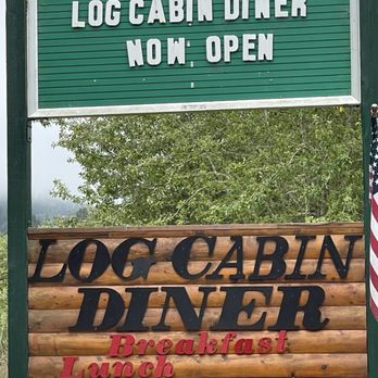 Log Cabin Diner - Sign - American Near Me - Klamath, California