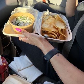 Chick & Hawk - Chips and dip, the dip had grilled onions at the bottom. Real good - Cocktail Bars Near Me - Encinitas, California