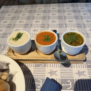 Pismo's Coastal Grill - Chowder Sampler - Seafood Near Me - Fresno, California Pismo's Coastal Grill - Chowder Sampler - Seafood Near Me - Fresno, California