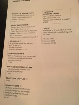 Menu photo 2 Gaucho London, XGL
