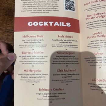 M8 Beer - Cocktail menu - Breweries Near Me - Baltimore, Maryland M8 Beer - Cocktail menu - Breweries Near Me - Baltimore, Maryland