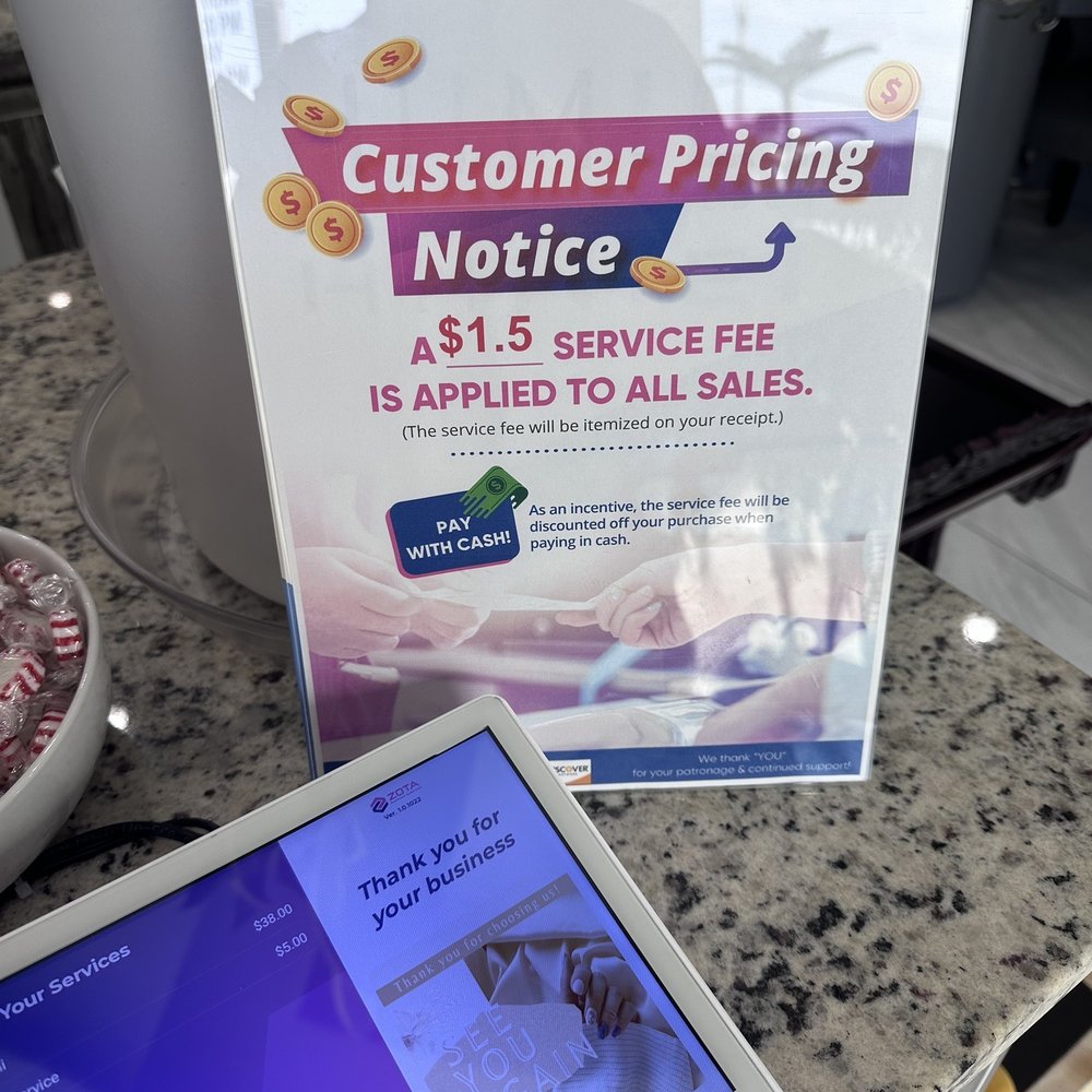 Aria Nail Bar - Service charge even though this place already overcharges for services - Nail Salons Near Me - Grand Prairie, Texas Aria Nail Bar - Service charge even though this place already overcharges for services - Nail Salons Near Me - Grand Prairie, Texas