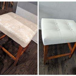 Baronet Upholstery - Reupholstered counter stools with PVC leather