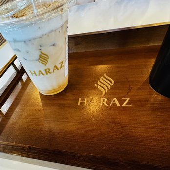 Haraz Coffee House - Iced Caramel Latte - Desserts Near Me - College Station, Texas Haraz Coffee House - Iced Caramel Latte - Desserts Near Me - College Station, Texas