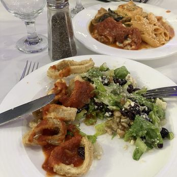 Michael's Riverside - Fried Calamari & Chopped Raisin Feta Raspberry Vinaigrette Salad - Italian Near Me - Lyndhurst, New Jersey
