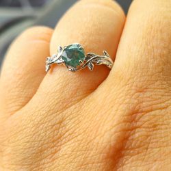 The Enchanted Forest Boutique - BEAUTIFUL Moss Agate ring, Real Silver!