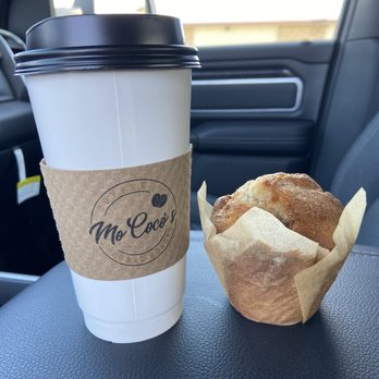 Mo Coco's Coffee - Large regular drip coffee and a banana nut muffin - Desserts Near Me - Merrill, Michigan Mo Coco's Coffee - Large regular drip coffee and a banana nut muffin - Desserts Near Me - Merrill, Michigan
