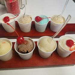 Boozy B’s - Our sad looking flight that was melty with cups not filled all the way. Wish ours looked like others I've seen