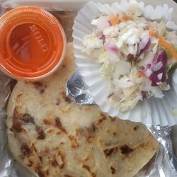 Carlito's Pupuseria - beef and cheese pupusa