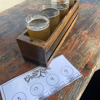 Grove Roots Brewing Co - Beer flight - Breweries Near Me - Winter Haven, Florida