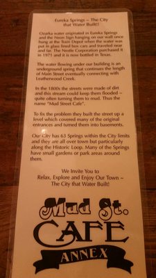 Menu photo 6 Mud Street Annex Eureka Springs, AR
