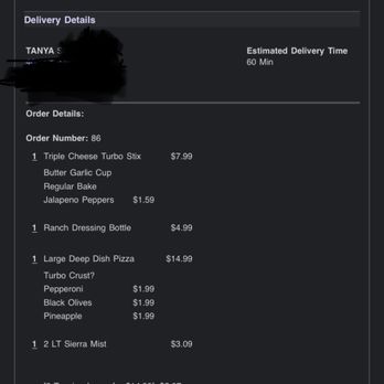 Jet's Pizza - Proof of my actual order time and date. Just so y'all know it's a legitimate review. - Pizza Near Me - Smyrna, Tennessee