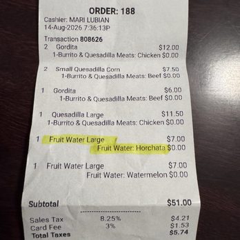 Loz Takoz Lokoz - Confirmation of purchase of the Horchata - Food Trucks Near Me - Houston, Texas Loz Takoz Lokoz - Confirmation of purchase of the Horchata - Food Trucks Near Me - Houston, Texas