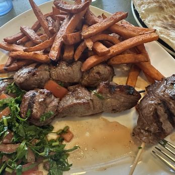 Daddy's Place - Lamb kabob with sweet potato fries - Mediterranean Near Me - Easton, Pennsylvania