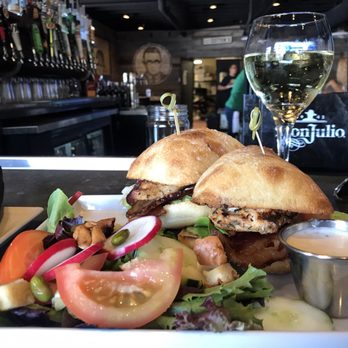 H H Cotton's - Power lunch $9 ... house salad with Cotton chicken sandwich ( 5 stars! ) spice but it's prefect amount of bite - Sports Bars Near Me - San Clemente, California